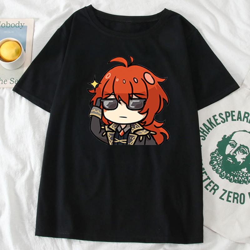 New Game Genshin Impact Graphic T Shirts Japanese Style Kawaii Anime Tops Woman Oversized Casual Streetwear Femininas Camisetas