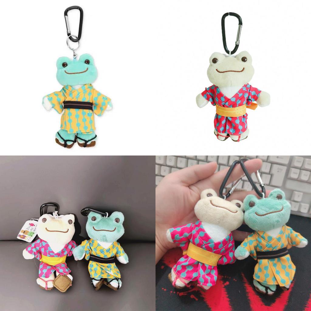 Cute Kimono Smiling Big Eyes Frog Plush Toy Keychain Pendant For Bag Charm And Gift