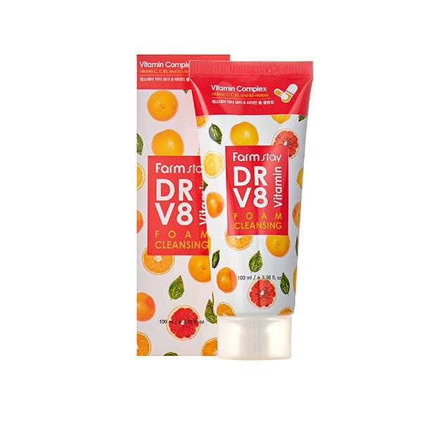 

Пенка для умывания с витаминным комплексом,FarmStay DR V8 Vitamin Foam Cleansing,100мл