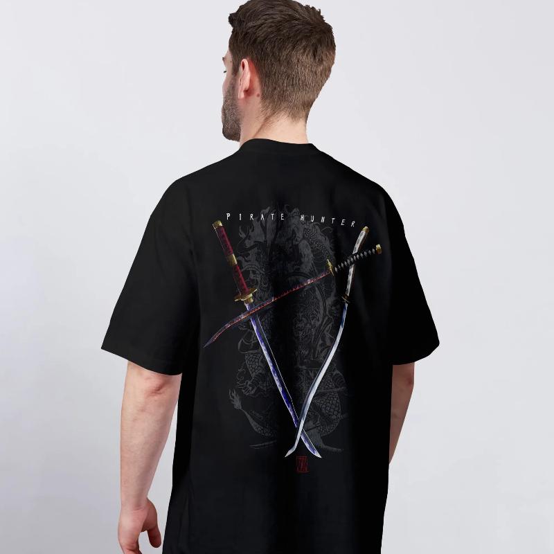 New ONE PIECE Animation Summer Men's Women's Cotton T-Shirts Katanas Akuma High Quality Comfortable Sports and Leisure T-Shirts