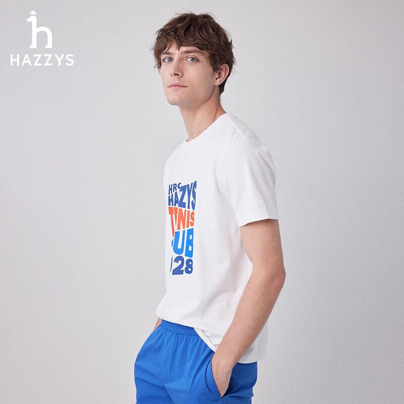 HAZZYS Men s 3A Antibacterial Letter Print Short Sleeve T-Shirt L