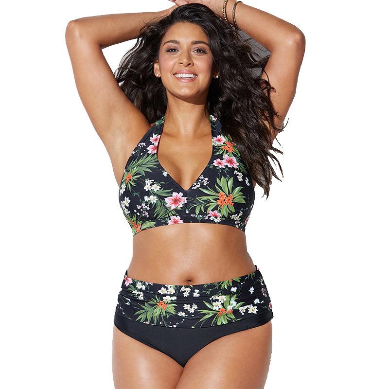 Europäischer & Amerikanischer Übergröße Sexy Print Bikini Set - Damen Zweiteiliger Badeanzug