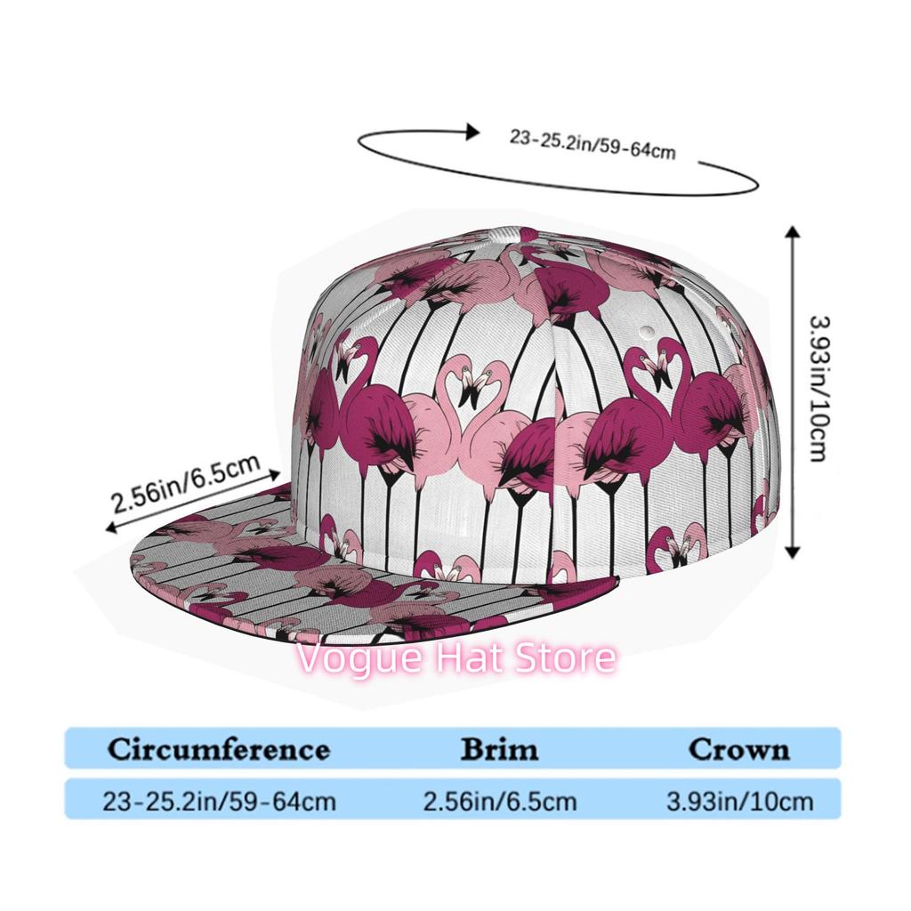 Mot Flamant Rose, Et Casquette de Baseball Plate Unisexe, Snapback Streetwear Hip Hop Casquette de Camionneur Adaptée au Skateboard, à la Danse