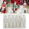 Holiday Crafting Molds Nutcracker Fondant Molds, Christmas Soldier Pattern Silicone Xmas Resin Baking Figurine Multicolor Cake Decor Mold for