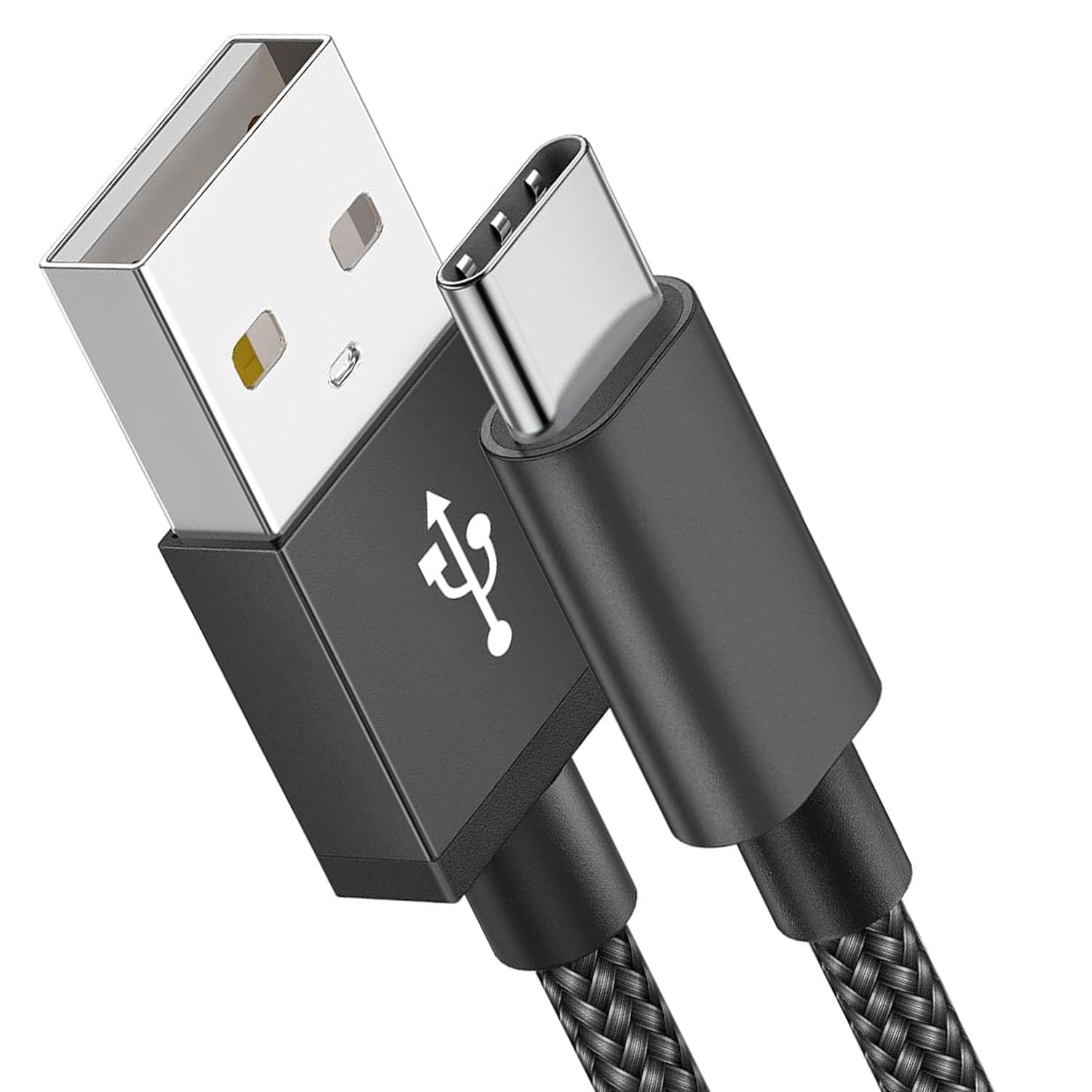 6FT Fast Charging USB to Type-C Cable (2-Pack) - Sturdy Braided Design
