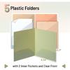 Mr. Pen- Plastic Folders with Front Pocket, 5 Pcs, Assorted Colors, 2 Pocket Folder