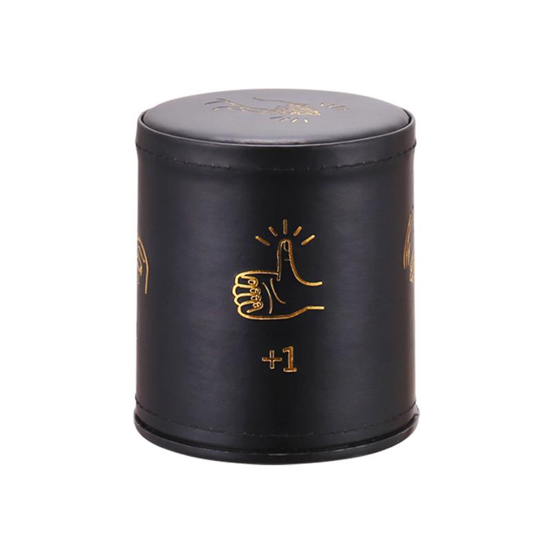 Premium Leather Sound-Dampening Dice Cup Set with Dice Tower & Pattern for Bars and Speakeasies