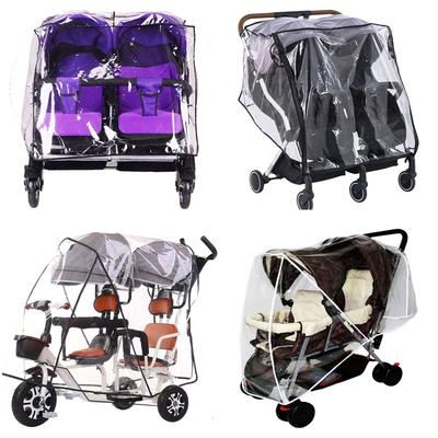Twin Baby Strollers Raincoat Waterproof Full Wrap Case Protector Windproof Pram Cart Protective Sleeve for Outdoor Use