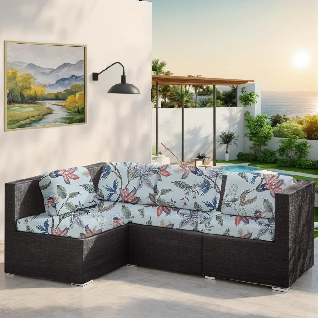 Outdoor Rattan Sofa Abdeckung Hof Terrasse Schwimmbad Haus Schutz Abdeckung Elastisch Vollabdeckung Böhmischer Stil Garten Sofa Abdeckungen Einfach zu Installieren