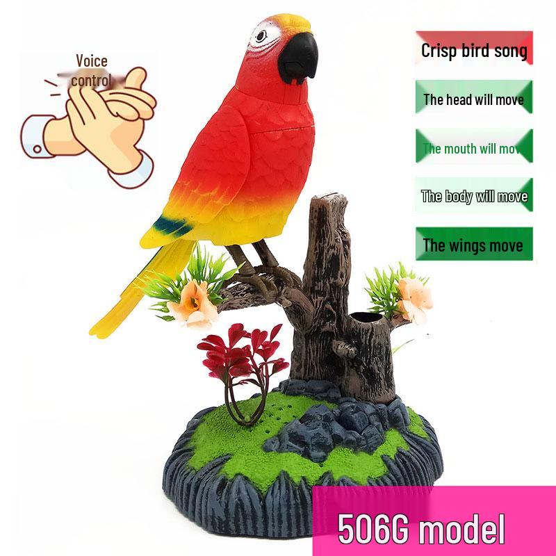 Hlasově ovládaná elektrická hračka Malý ptáček se simulací pohybu a zvuku aktivovaná indukcí