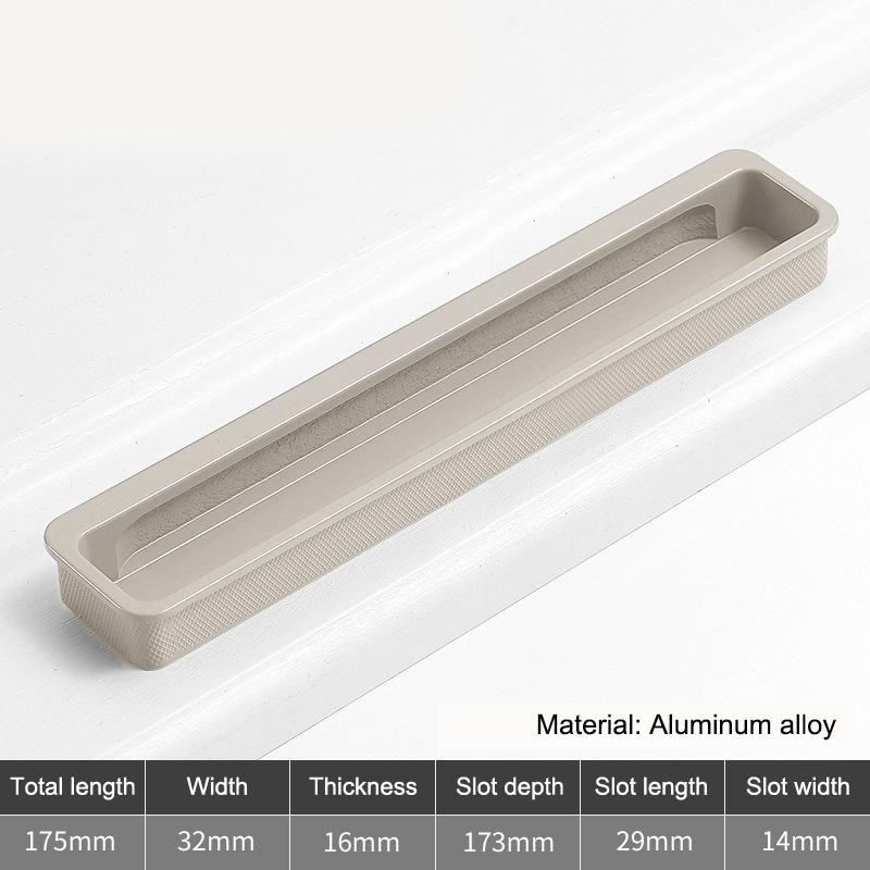 

Aluminum Black Embedded Slotted Sliding Door Invisible Handle Gold Bedroom Wardrobe Drawer Knob Furniture Home Handle Decorative