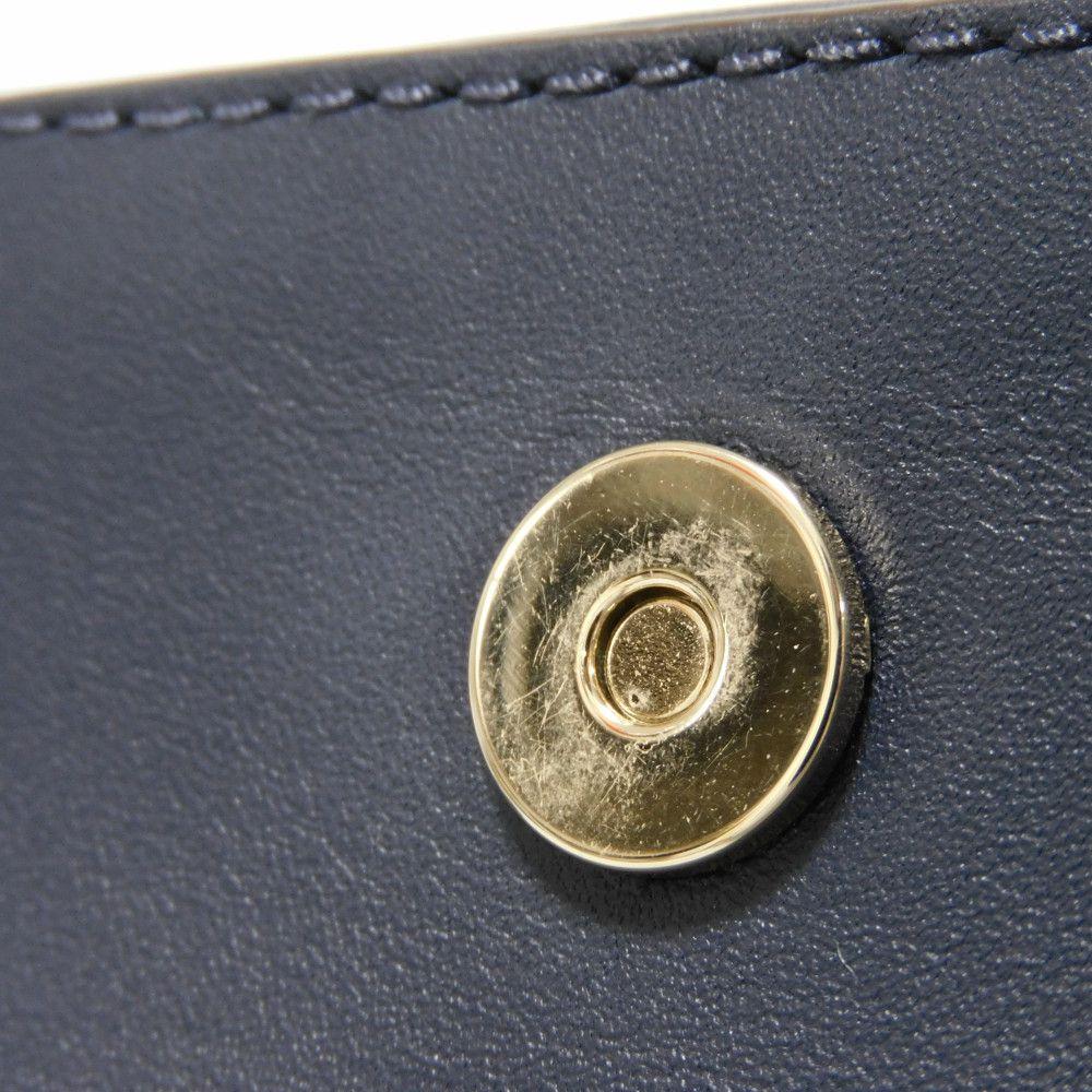 Used Lilium Micro Satchel (10833) 29046 7922 Lily Flower Applique 2-Way Shoulder Bag with T Logo, Navy, Women's from