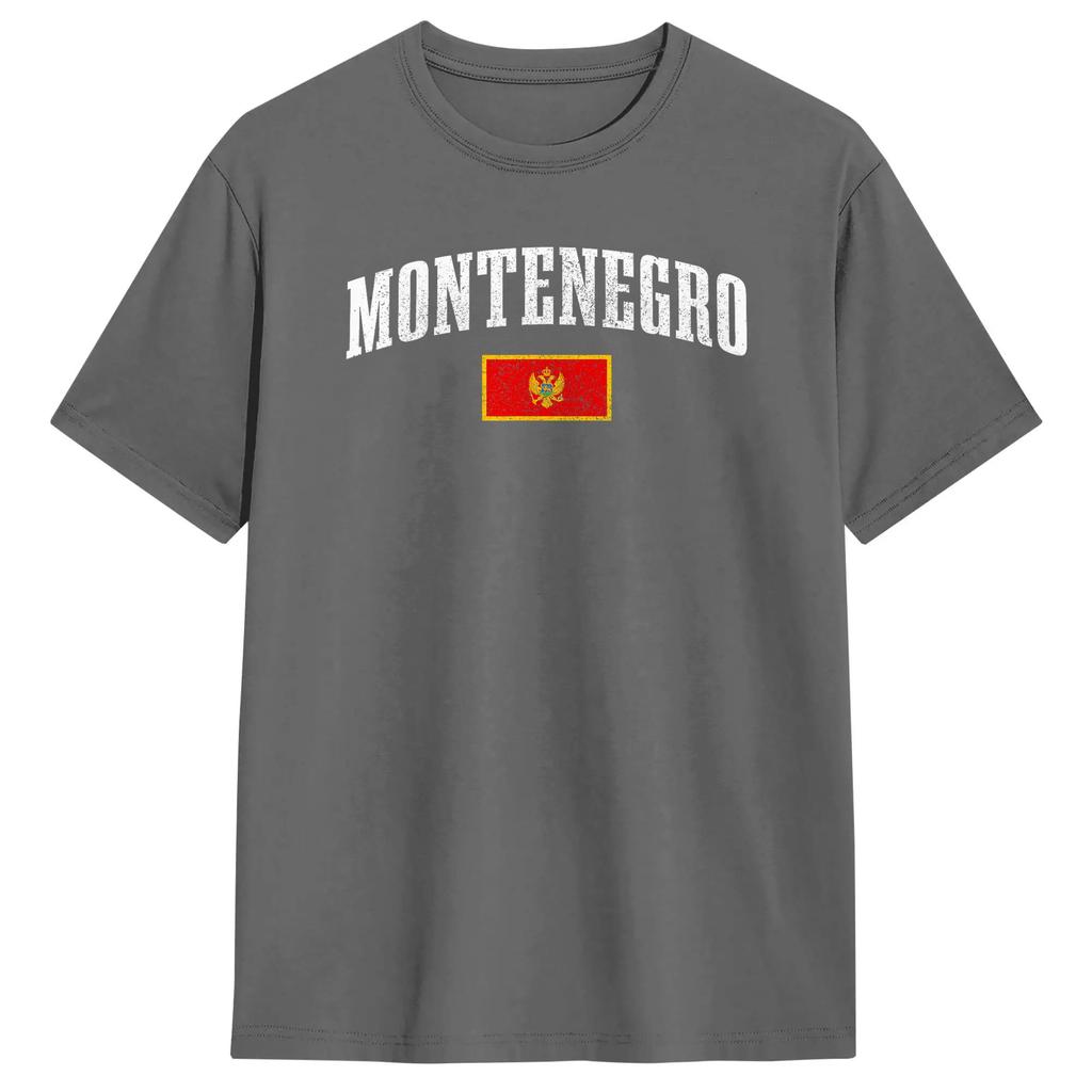 Harajuku T Shirt Beach Montenegro Flag Hippie Tshirts 100 Cotton Tee Shirt For Unisexs Y2k Funny Short Sleeve Tops