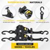 2Pcs Retractable Ratchet Tie Down Straps - 680kg Guaranteed Max Break Strength,Use for Boat, Securing Cargo