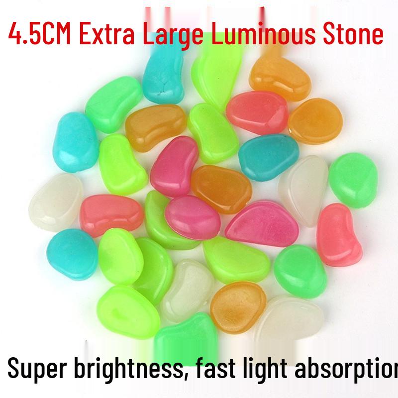4.5cm Luminous Plastic Garden/Aquarium Pebble, 15g Fluorescent Stone for Paving & Landscaping
