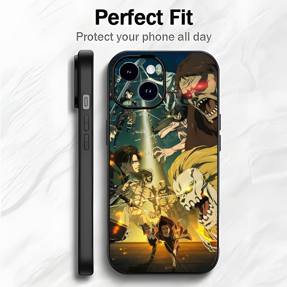 Dark Japanese Anime A-Attack On Titan Phone Case Phone Case Soft Packaging Lightweight For iPhone17 16 15 14 13ProMax