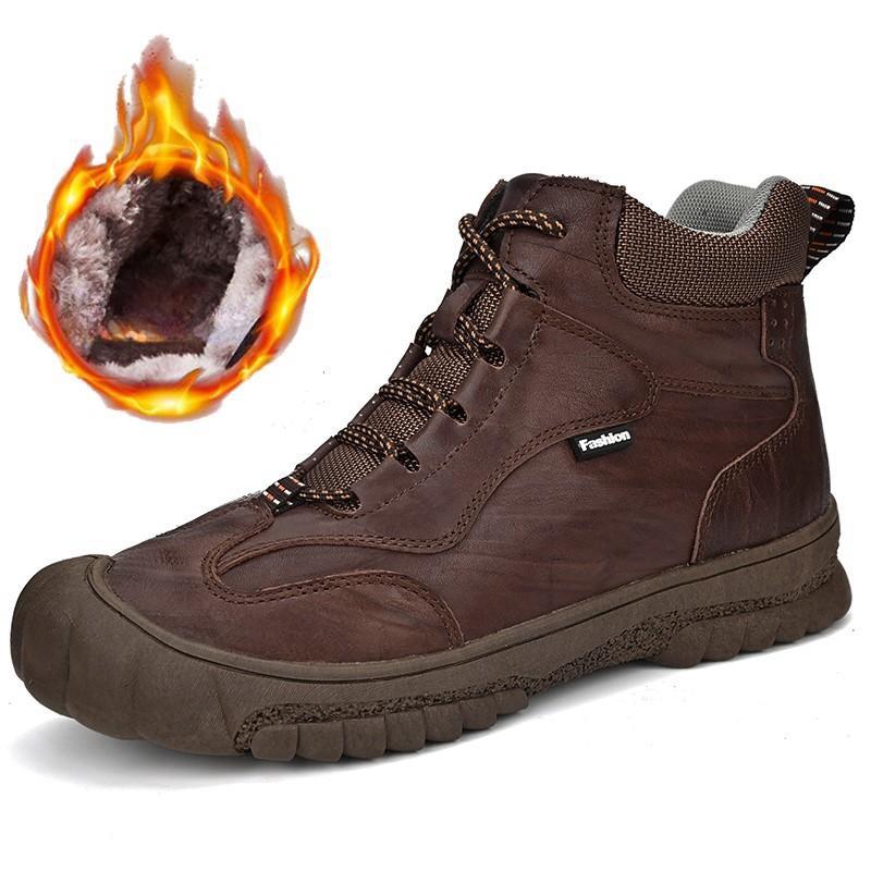 Golden Sapling Outdoorstiefel Echtschuhe Retro Winter Herrenstiefel Lässige Arbeitsschuhe für Herren Taktische Freizeit-Fußbekleidung