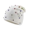 Warm Winter Hat Colored Rhinestone Knitted Pullover Cap Casual Ear Protection Hat  Outdoor Sports