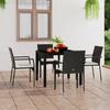 319883 vidaXL Garden Chairs 4 Pcs with Cushions Woven Resin Black