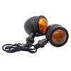 2pcs Motorcycle Turn Signals IP66 Waterproof Amber Lens Retro Motorbike Indicator Blinker Lights 12V Motorcycle Accessories