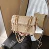 High-end woven bag women's new summer fashion fringed shoulder small square bag versatile messenger bag