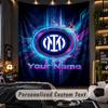 TapestryInter Milan Custom Name Text Personalized Wall Hanging Tapestry Home Wall Decor