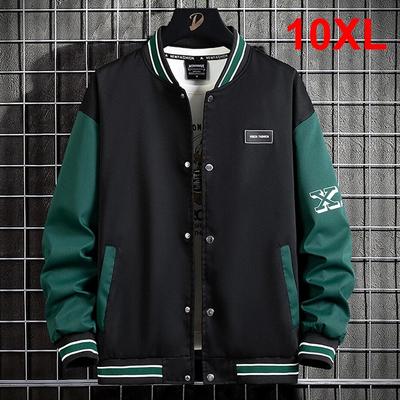 10XL Plus Size Baseball Jacket Men Fashion Casual Patchwork Jacket Coat Male Varsity Jacket Coat Big Size