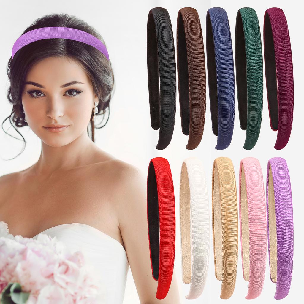1/5pcs Plain 1.5CM Wide Headband Girls Fabric Covered Resin Hairbands Plastic Hair Hoop Kids Elastic Bands Hair Accessories