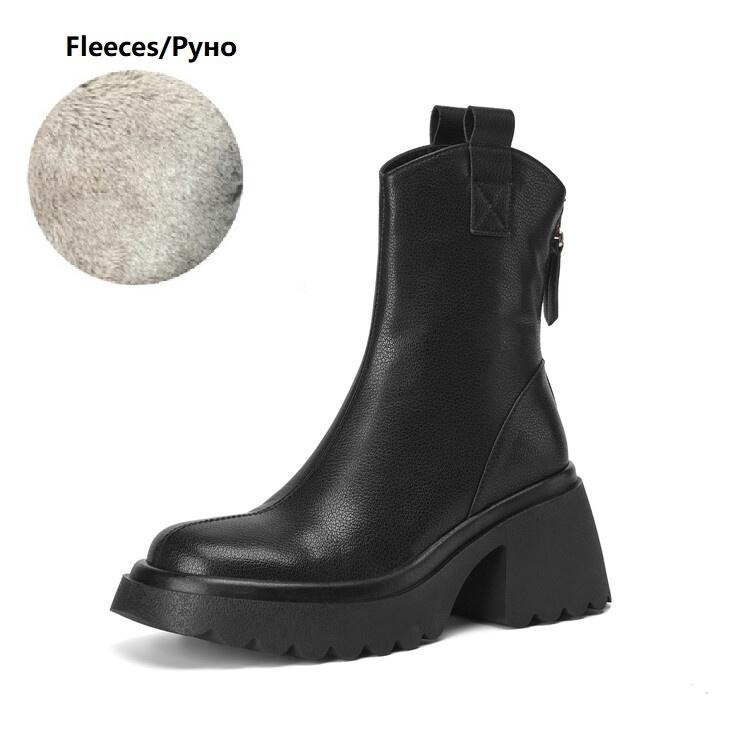 

Модные осенние женские ботинки из спилковой кожи, женские туфли с круглым носком и толстым каблуком, повседневные зимние ботинки на платформе, лаконичные ботинки челси 40