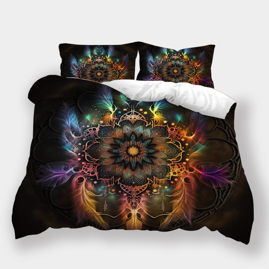 Conjunto de cama padrão lobo para casa Dreamcatcher Wolf Series Capa de cama Fronha Capa de edredom AU240 * 270 Decoração extra grande para casa