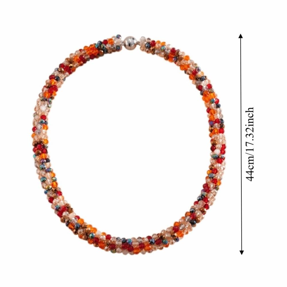 Farbiger Glasperlen Vintage Ethnischer Glas Halskette Hals Schmuck Retro Liebhaber Choker Feiertag