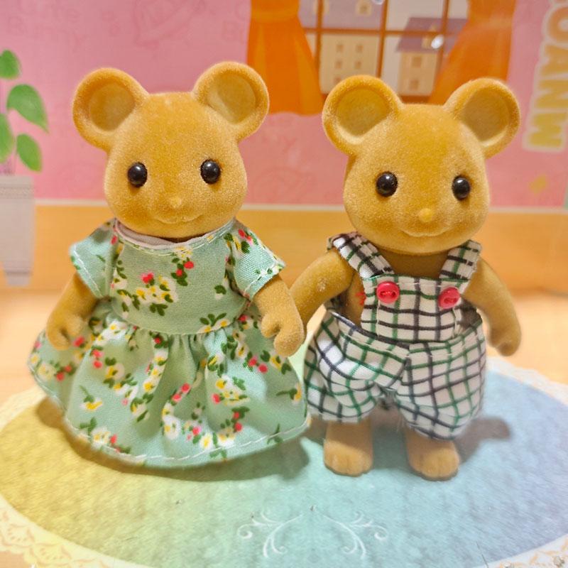 Forest Family Reindeer Rabbit Panda Animal Simulation Dollhouse Furniture Toy Set House Accessories Christmas Gifts