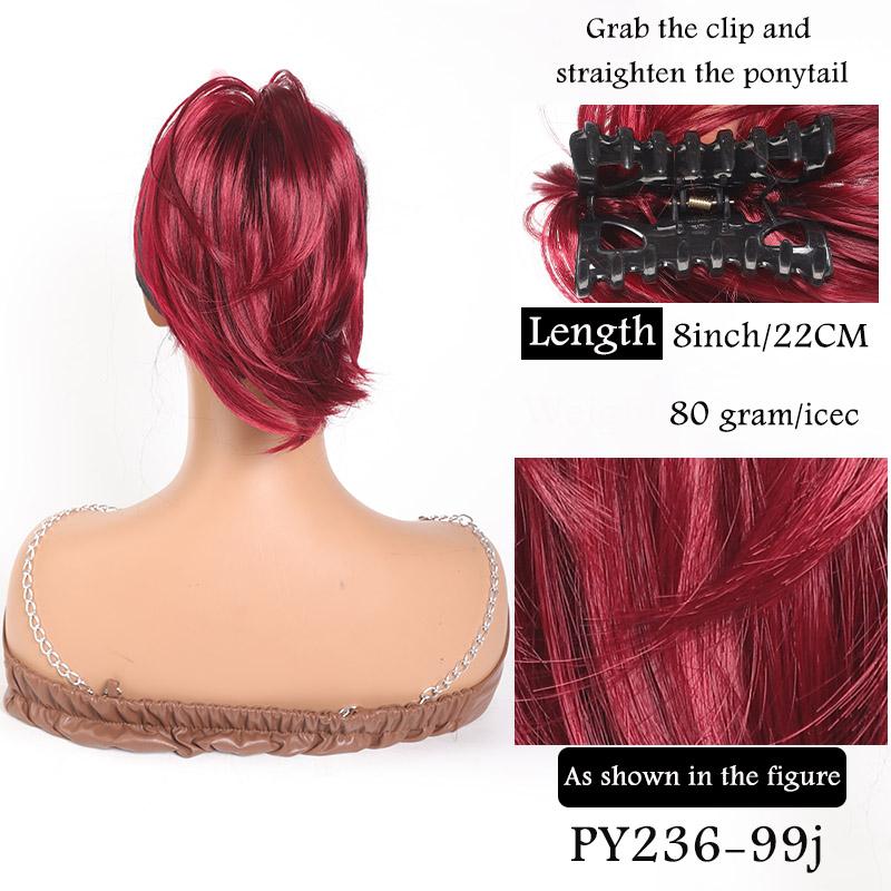 Synthetic Clip Straight Hair Circle Ponytail Wig For Women Ponytail Hair Short Curly Ponytail Extension A Variety of Colors Are Available