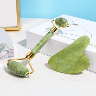 Gezichtsmassage Roller Guasha Board Dubbele Hoofden Natuurlijke Kristalsteen Face Lift Afslankhulpmiddelen