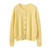 Women's Loose Fit Cashmere Cardigan - Round Neck, Slimming, Trendy Long-Sleeved Outerwear Sweater