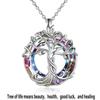 Exquisite Personality Hollowed-out Tree of Life Red Bird Pendant Necklace for Women Family Collar Jewelry Gifts of Love Gift