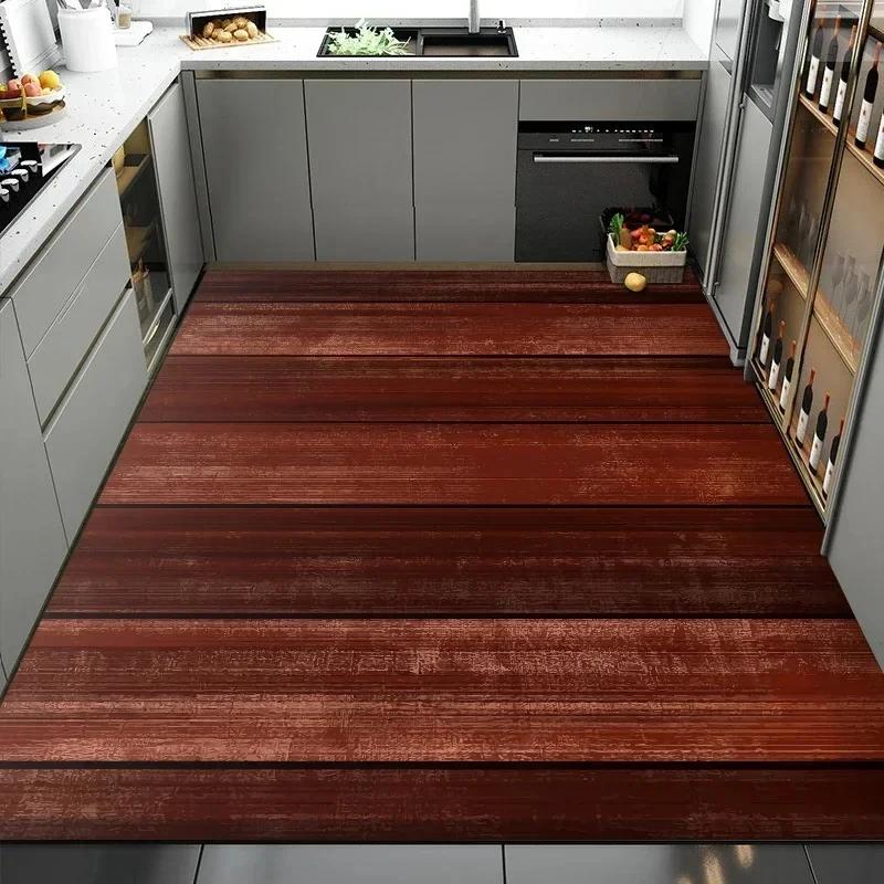 Vintage Teppich mit unregelmäßiger Holzmaserung für Wohnzimmerdekoration Sofa Tisch Großer Teppich Flur Balkon Rutschfeste Fußmatte Alfombra