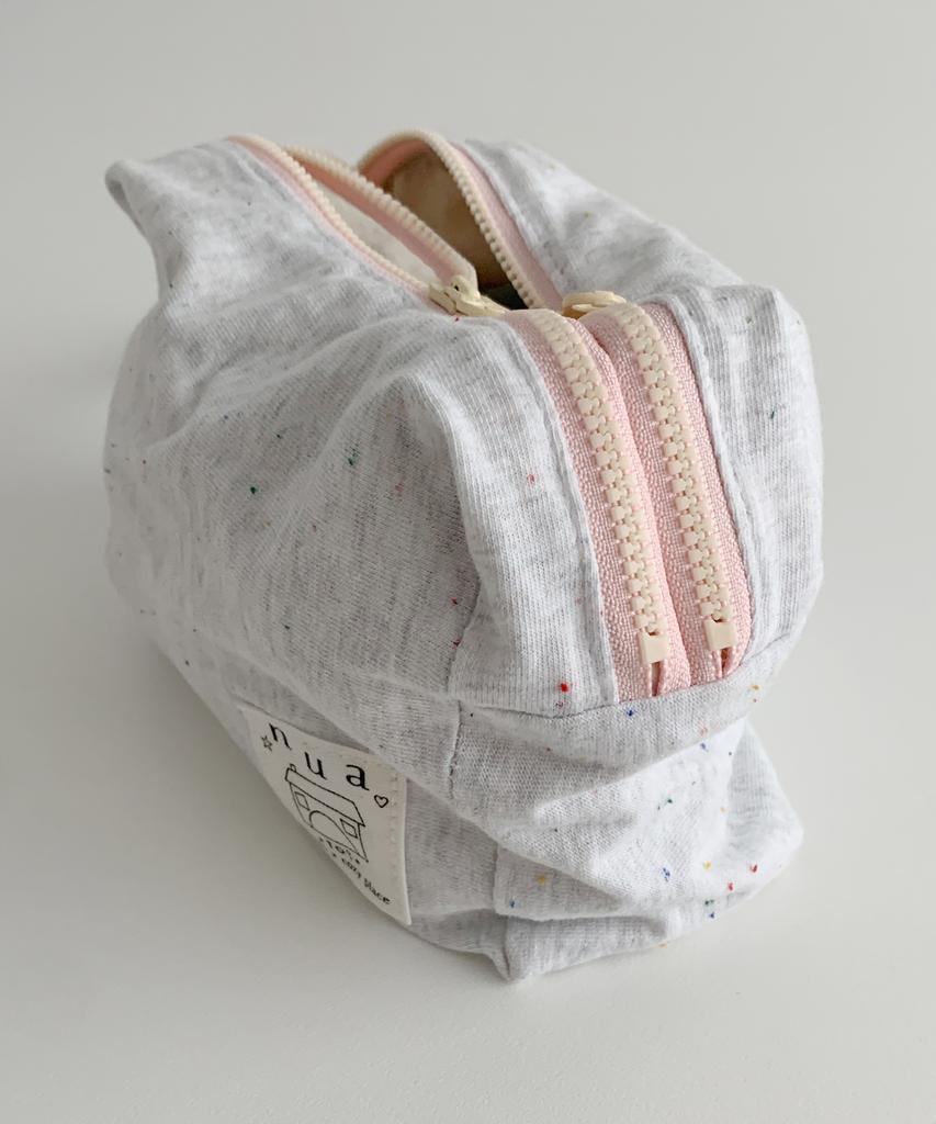 Nuaname Melange Ground Dual Zipper Pouch