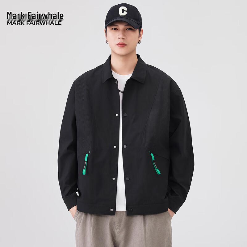 Mark Fairwhale Men's Casual Loose Fit Long Sleeve Lapel Shirt