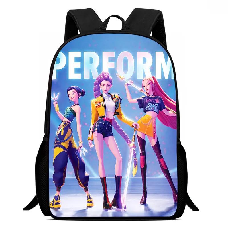 Mochila Child School Backpack,Cartoon K-Po-P D-Emo-N Hu-Nt-Ers Child School Bags For Girl Boy,Durable &Light Weight Backpack