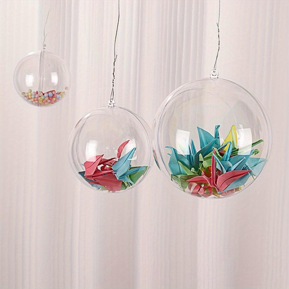 20pcs Clear Plastic Fillable Ornaments for Crafts Christmas Ornaments Balls Clear Acrylic DIY Ornaments Christmas Tree Hanging Christmas Decorations