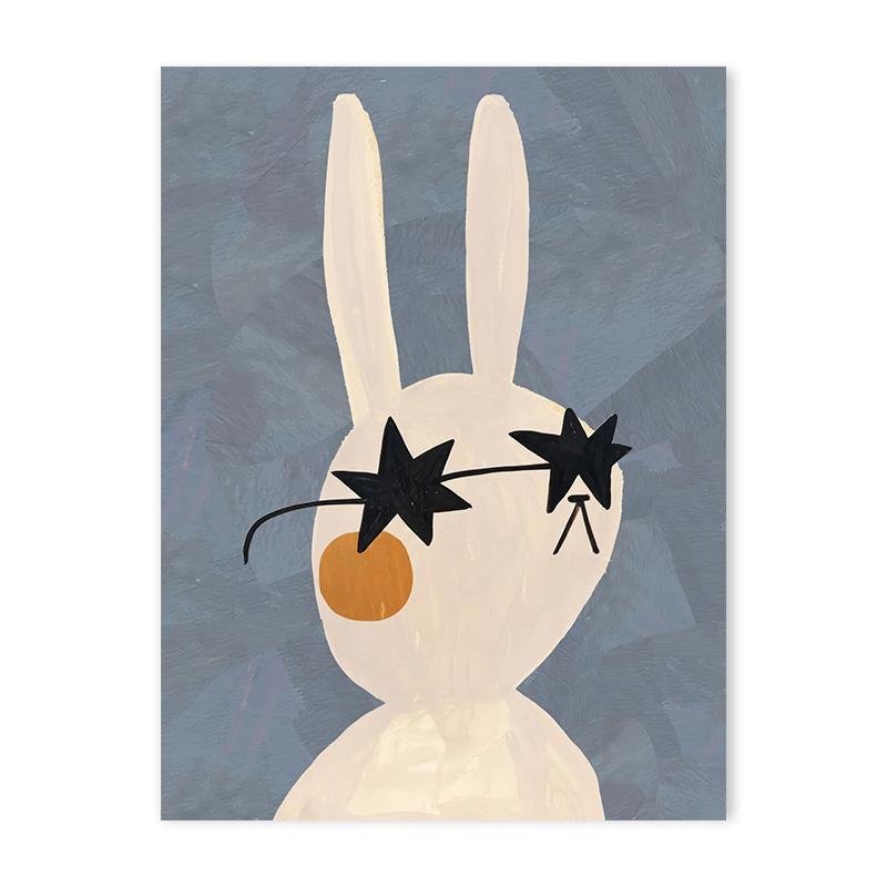 Animal Poster Dog Rabbit Bear Leopard Flower Decoration Wall Art Canvas Suitable for Baby Room Bedroom