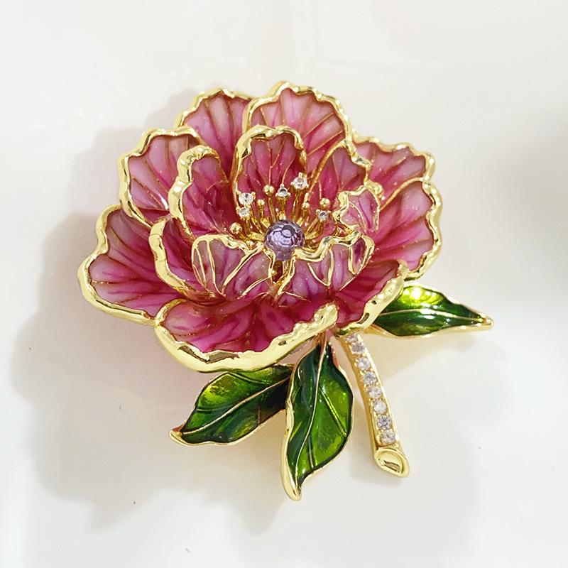 Bo Xin Yun Luxury Peony Brooch: Elegant National Flower Design, High-End Commemorative Gift for Women