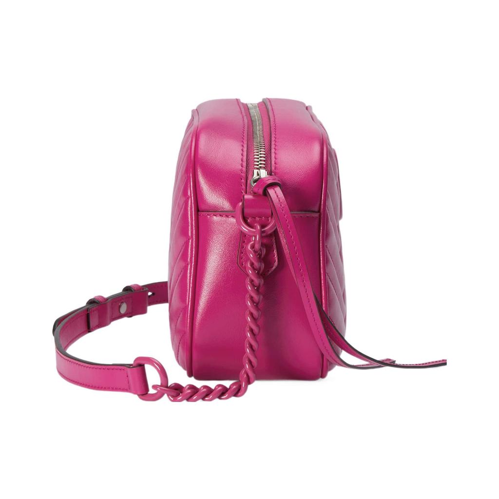Gucci GG Marmont Letter Combination Chevron Leather Crossbody Shoulder Bag Small Women Bags Purple Red 447632-DAAAH-5518