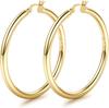 Drperfect 14K Gold Plated Chunky Hoop Earrings for Women Hypoallergenic Lightweight Large Hoops Jewelry