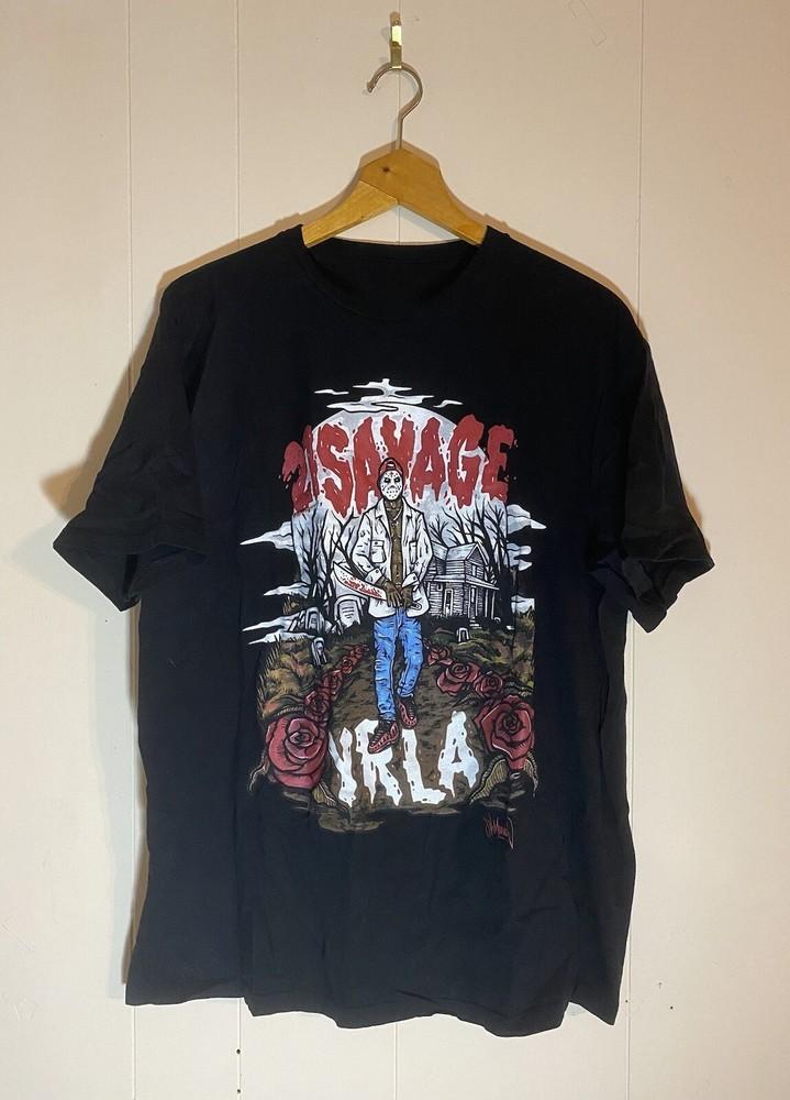 Vintage All Size Unisex 21 Savage T Shirt Black ZL580 Unisex T-Shirt L