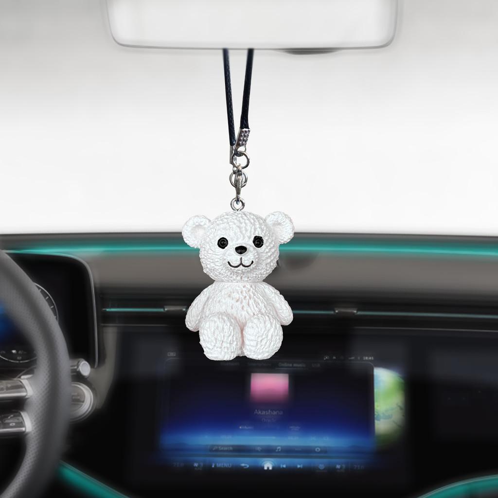 Teddy Bear Cute Car Rearview Mirror Hanging Pendant Car Ornaments Decoration