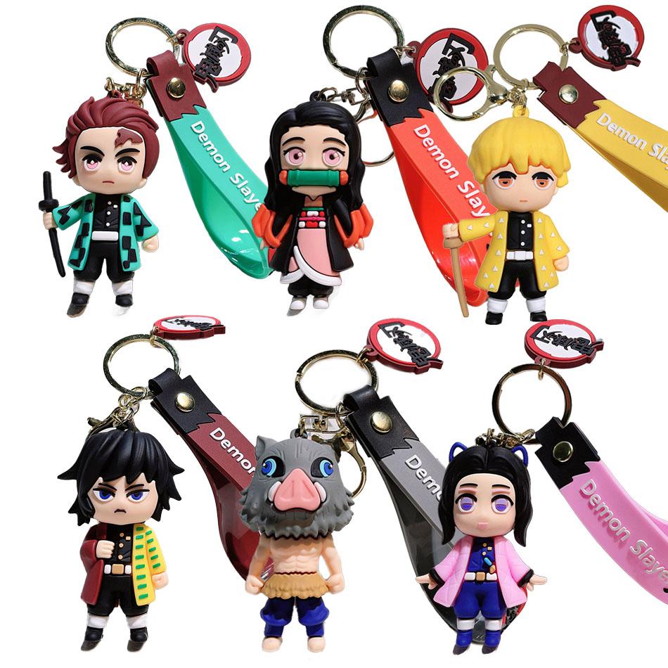Anime Figure Demon Slayer Keychain Car Cartoon Backpack Pendant Handmade Christmas Gifts kids birthday Lightweight Carry Portable Mini Cute