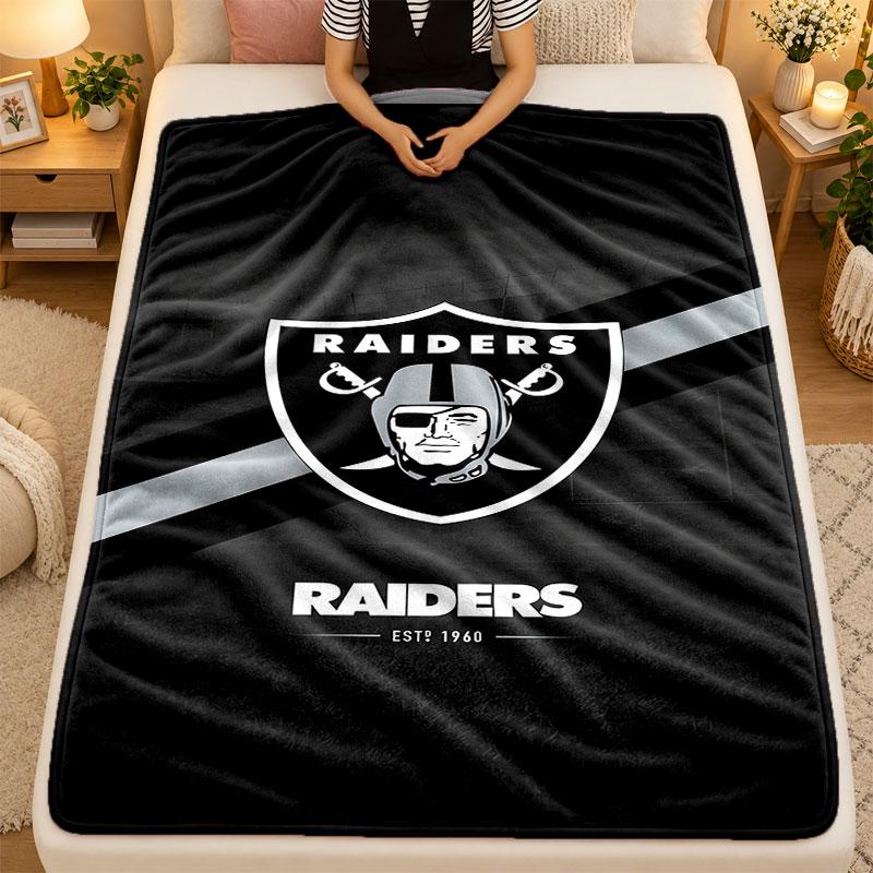 Flannel BlanketLas Vegas Raiders Warm Soft Throw Blanket for Indoor Sofa Bed Living Room Use