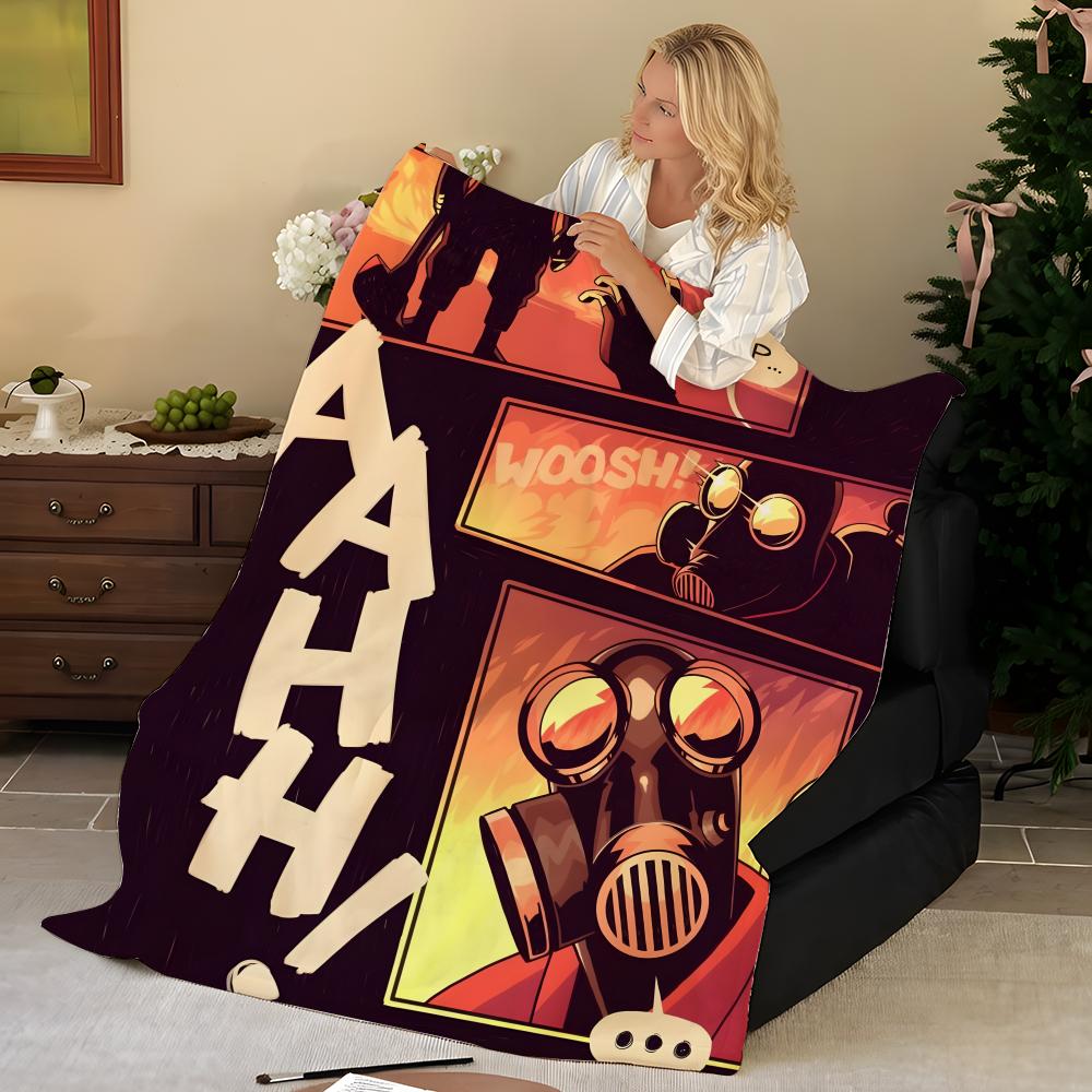 Game T-Team F-Fortress Throw Flannel Blanket, Soft Warm, Durable & Washable cute Cool